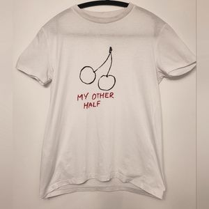 Miu Miu My Other Half Print T-Shirt, size XS